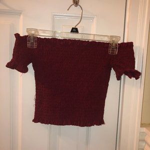 Cropped off the shoulder top